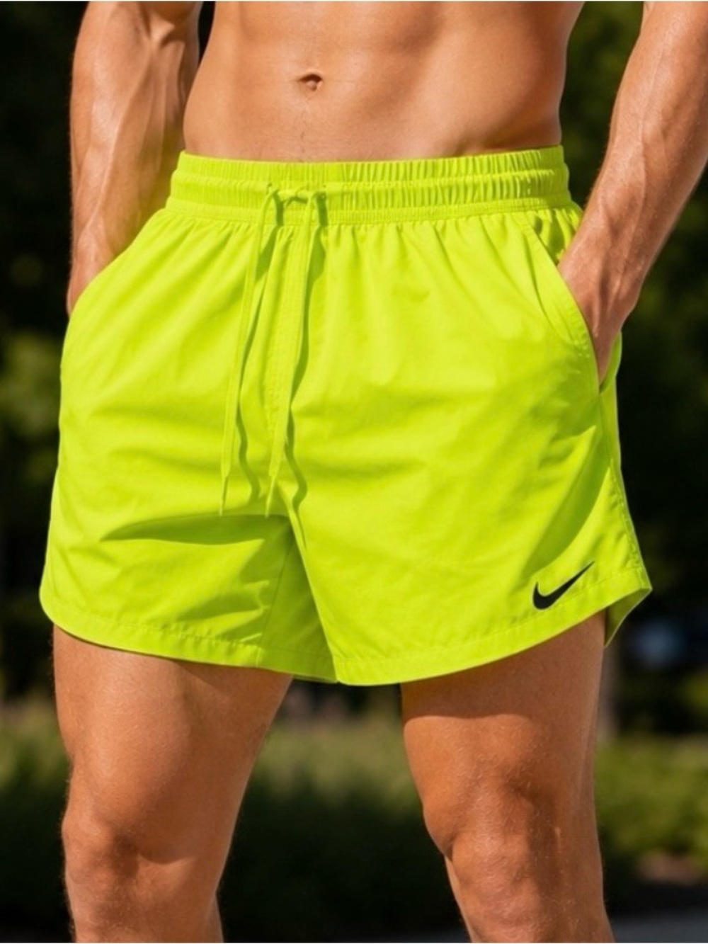 Nike Dri-FIT Neon Volt Men’s Swim Trunks Shorts Size Small